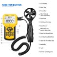 thumbnail image 3 of Pro Anemometer, Handheld CFM Wind Speed Meter INFURIDER YF-846A Wind Gauge Measures Wind Speed Wind Flow Wind Temperature CMM HVA, 3 of 7