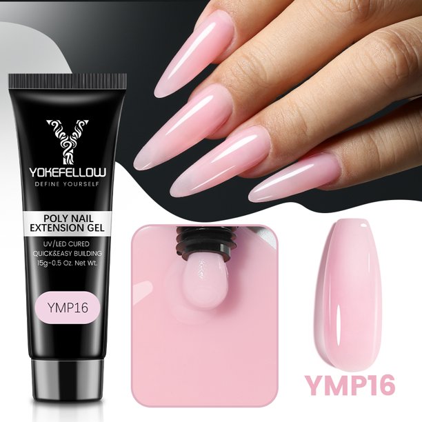 YOKEFELLOW gel constructor de uñas - 15g Extensiones Profesionales gel solido uñas Apto para Novatos gel uñas Adecuado para señoras builder gel uñas Art Manicure,Gel de extensión de gelatina dura