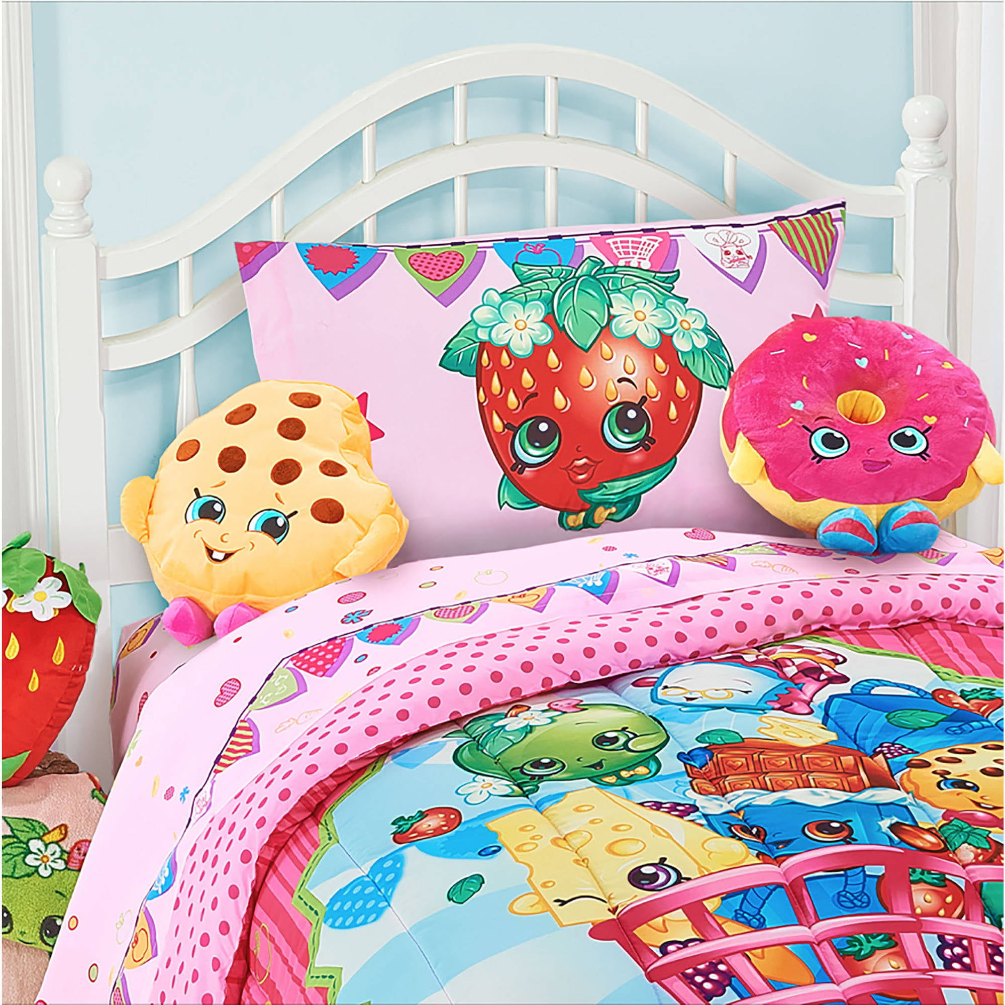 Shopkins Twin Size Sheet Set Girl's Bedroom Bedding Bed Sheets NEW RARE! 