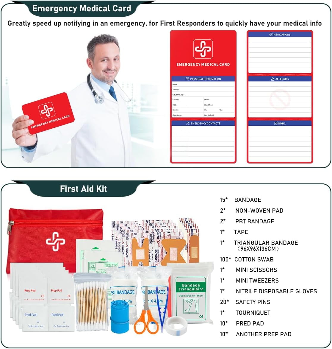 262Pcs Survival Kit with Tent and First Aid Gear for Emergency Preparedness