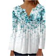 thumbnail image 1 of Camisas Awdenio para mujer, blusa informal de moda juvenil, cuello en V, camisa de tres cuartos, tops estampados de otoño, sudaderas, ofertas, 1 of 4