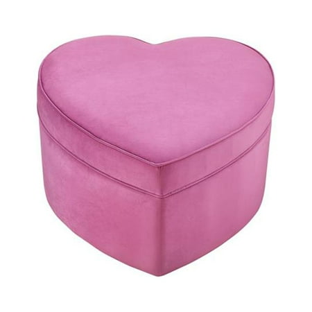 HomeRoots 490727 19.6 x 32.3 x 33 in. Fuchsia Velvet Specialty Storage Ottoman