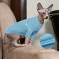 thumbnail image 3 of ZZ Sphynx Cat Clothes, Soft Hairless Cats Shirt with Sleeves, Stretchy Cat Sweater, Pullover Cat Pajamas Jumpsuit, Turtleneck Cat Outfit for Sphynx Cornish Rex, Devon Rex, Rainbow, L, 3 of 6