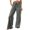 Grey, variant on NinXxx Women's Summer Wide Leg High Waist Stretchy Loose Long with PocketsBrown L
