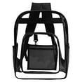 thumbnail image 2 of Deago Clear Backpack Heavy Duty PVC Transparent See Through Large Capacity Bookbag for College Work Travel Security, Black, 2 of 9