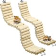 thumbnail image 1 of Puente de escalera de madera para mascotas, 2 piezas, juguete de puente suave para mascotas, jaula plegable, juguete de hábitat para hámster, ratones, ardillas listadas y otros animales pequeños (col, 1 of 5