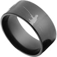 thumbnail image 3 of 10mm Flat Black Zirconium Ring with a Fisherman Picture Lasered Around the Ring, 3 of 3