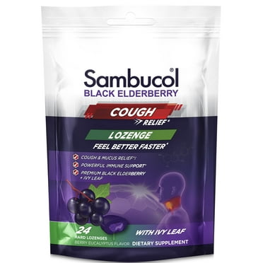 Sambucol Cough Relief Hard Lozenges, Black Elderberry, 24ct