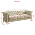 thumbnail image 4 of Chesterfield Button Tufted Velvet Sofa, 3 Seats Upholstered Couch With Gold Metal Legs For Living Room Office Apartment, 4 of 11