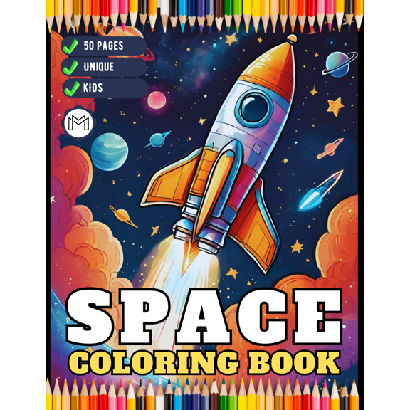 Outer Space Galaxy Planet UFO Extraterrestrial Coloring Book Gift for Kids Boys Girls 50 Pages Elementary Space Coloring Activity Book
