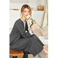 thumbnail image 2 of Oudiya Womens Long Nightgown Striped Nightshirt V-Neck Botton Down Loungewear Casual Sleepwear with Pockets, S-4XL, 2 of 6