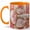 Orange, variant on White Betta Fish Coffee Mug, Aquarium Fish Mug, Ceramic 11 oz