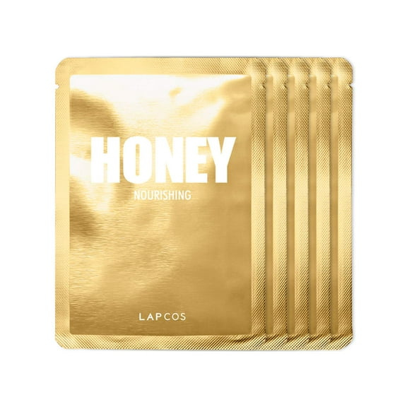 Lapcos Honey Beauty Sheet Mask Set, Nourishing, 5 Sheets, 0.91 fl oz (27 ml) Each