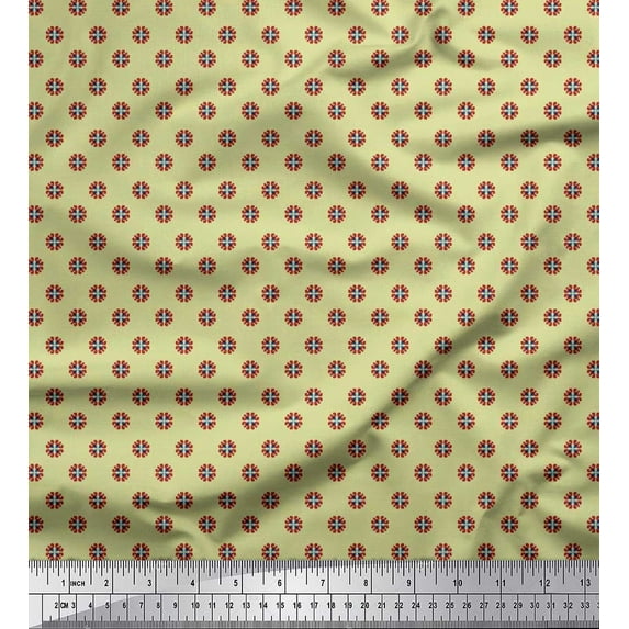 Soimoi Poly Georgette Fabric Artistic Floral Shirting Printed Craft Fabric by The Yard 42 Inch Wide