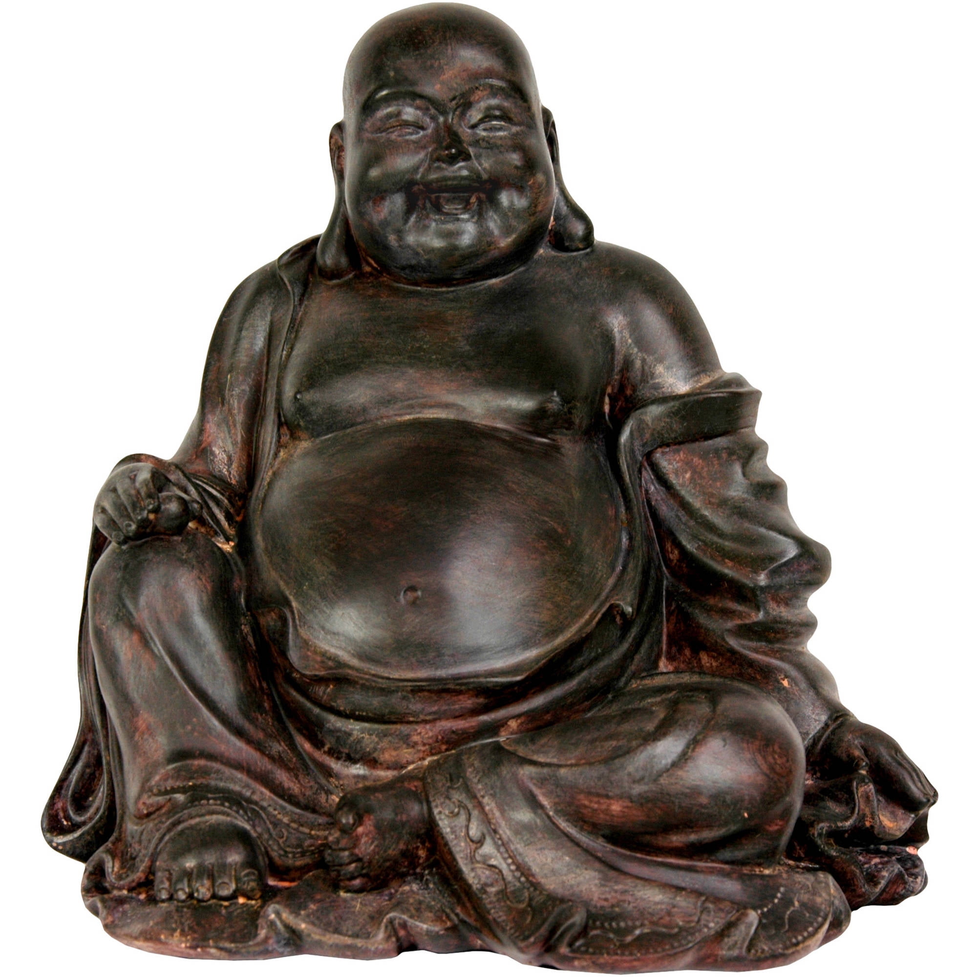 Oriental Furniture 6" Sitting Laughing Buddha Statue
