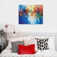 thumbnail image 5 of JEUXUS Colorful Abstract Canvas Wall Art Navy Blue Art Red Orange Yellow Abstract Art Modern Texture Picture Lake Landscape Abstract Painting Blue Abstract Wall Art Orange Blue Red Canvas, 5 of 5
