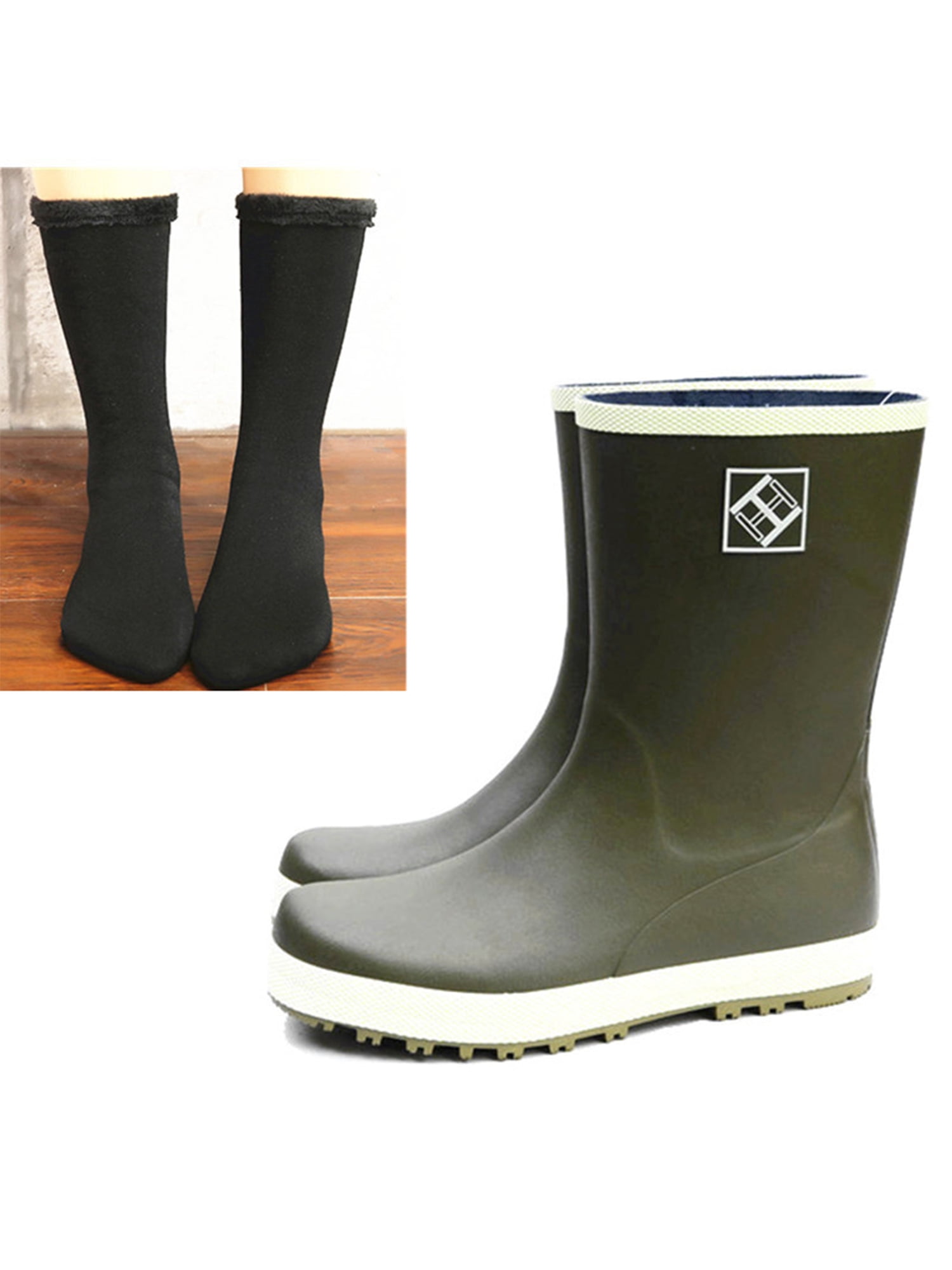 Rotosw Women Men Rubber Boot Slip Resistant Rain Boots Lightweight Work ...