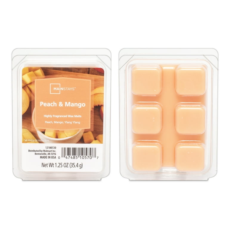 Mainstays Peach Mango Scented Wax Melts 6 Cubes 1.25 oz Tropical