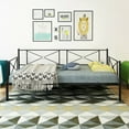 thumbnail image 2 of Gymax Twin Size  Metal Daybed Frame Multifunctional Platform Bed Stable Steel Slats, 2 of 9