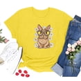 thumbnail image 2 of Hauts d'Été Grande Taille pour Femmes, T-shirt Imprimé Lapin Col Rond, Blouse Décontractée à Manches Courtes, Col en V, en Solde, 2 of 4