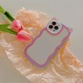thumbnail image 4 of Compatible with iPhone Case for Women/Girls, Cute Candy Color 3D Cat Ears Curly Wave Anti-Scratch Shockproof Soft Phone Case for iPhone 15, Blue-Pink, 4 of 11