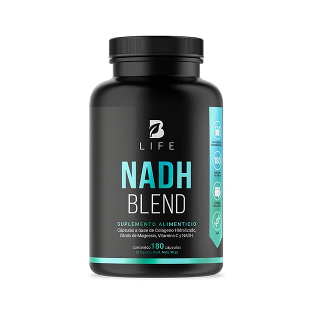 NADH 20 mg de 180 cápsulas, con Citrato de Magnesio, Colágeno y Vitamina C. NADH Blend B Life B LIFE cápsulas