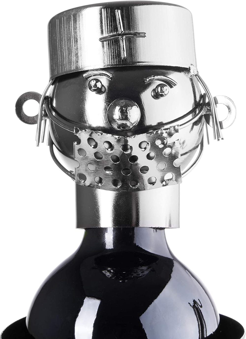 BRUBAKER Wine Bottle Holder Surgeon with Greeting Card Table Top Metal Sculpture 