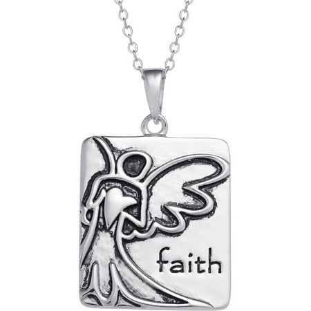 Sterling Silver Angel Faith Pendant, 18