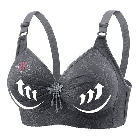 DJskiyers Womens Full Coverage Bra Push Up Plus Size Bras Floral Wireless Bra Comfortable Daily Bras High Support Bra Everyday Bralette