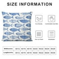 thumbnail image 5 of Nawypu  Blue Pillow Cushion Cover, Fish Sea Animal with Ottoman Ornate Mosaic Hand Drawn Style Marine Artwork, Decorative Square Accent Pillow Case., 5 of 5