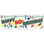 Happy 50th Birthday Sign Banner Party Accessory (1 count) (1/Pkg)