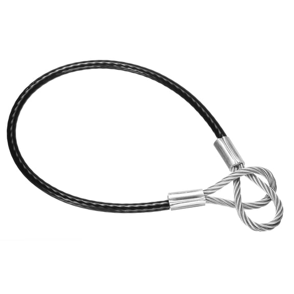 Uxcell 20 Inch Safety Cable Lock, 1 Pcs 304 Stainless Steel Security Wire Ropes Double Loop Anti-Theft Safety for Bicycles Luggage Stage Lighting, Black