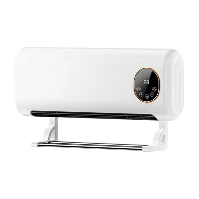B Wall Mounted Heating Fan With Clothes Drying Rack Touchscreen Remote Control Three Speed 2000W