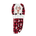 thumbnail image 4 of Christmas Pajamas for Family, Long Sleeve Reindeer Print Tops + Plaid Pants Set Sleepwear, 4 of 10
