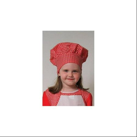 Red Gingham Chef Hat (kids), closes with Velcro one size fits most kids