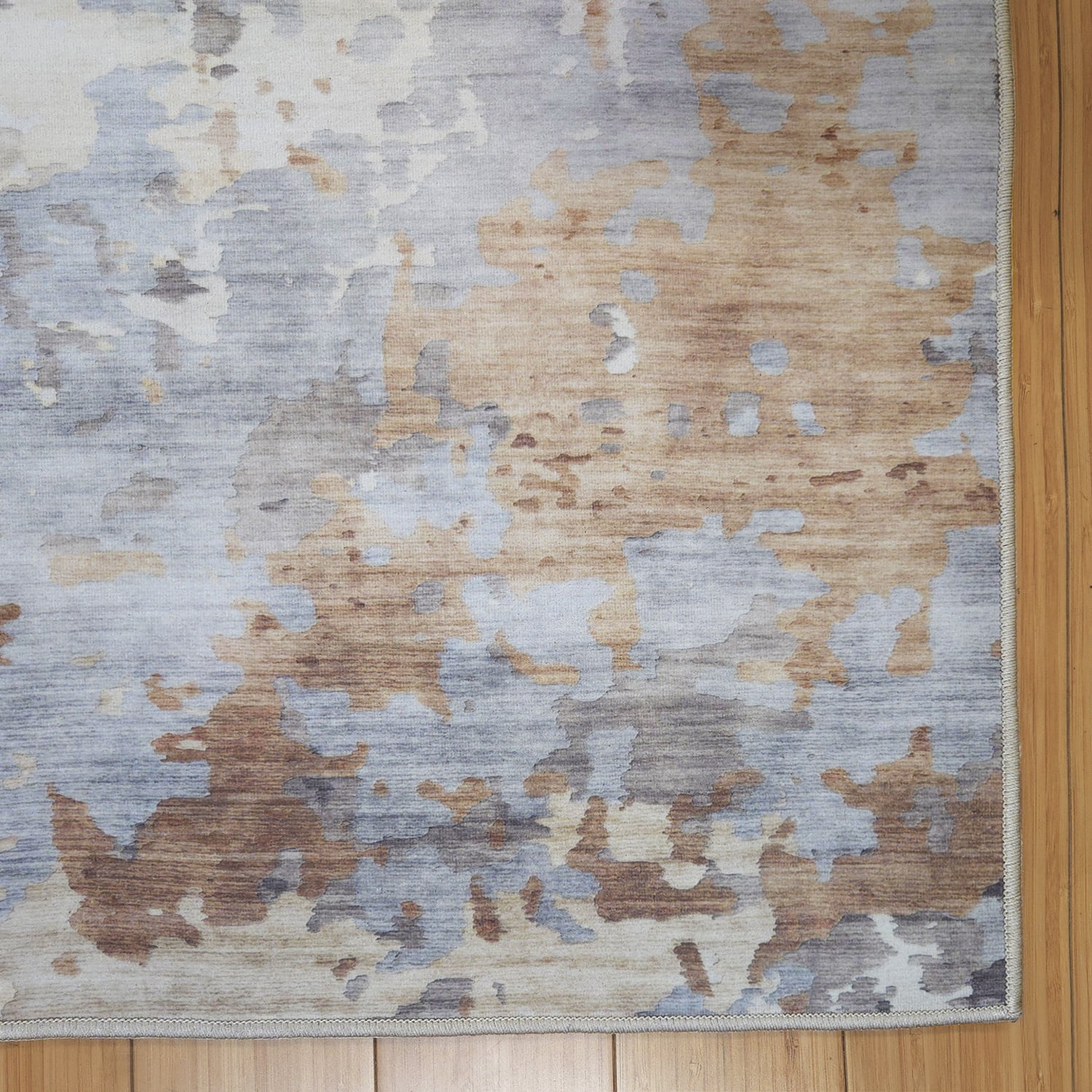 Crystal Print Kaori Modern Abstract Light Gray Area Rug, 9x13