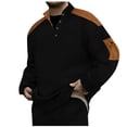 thumbnail image 3 of VBTAPA Oversized Knit Sweatshirt for Men Soft Cotton Knitted Long Sleeve Henley Sweatshirts Big and Tall Casual Stylish Sweaters Black L, 3 of 8