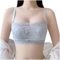 thumbnail image 4 of TrendVibe365 Bralettes for Women Plus Size Lace No Underwire Push up Bra Padded Adjustable Strap Corset Bra Full Coverage Crop Cami Top Cute Shapewear Gray 80, 4 of 4