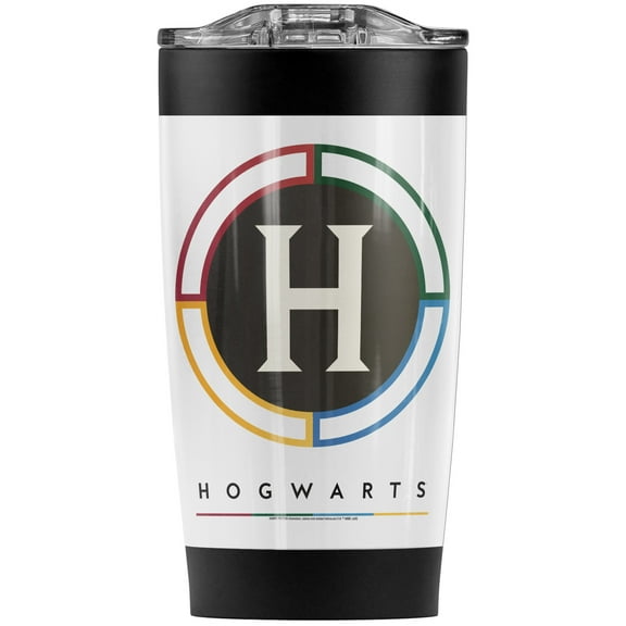 Harry Potter Hogwarts 'H' Logo Inverted Stainless Steel Tumbler 20 oz Coffee Travel Mug/Cup, Vacuum Insulated & Double Wall with Leakproof Sliding Lid | Great for Hot Drinks and Cold Beverages