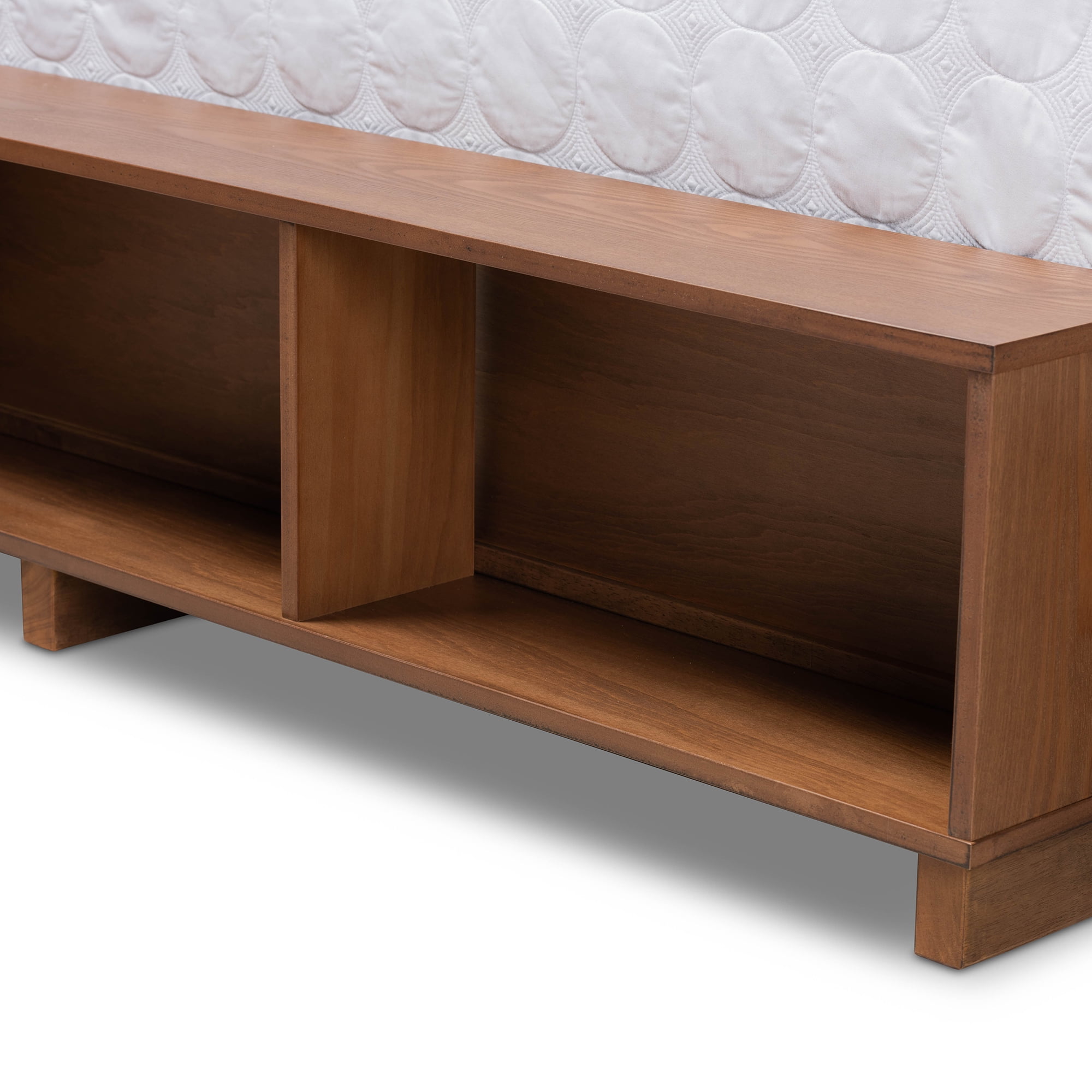 Baxton Studio Cosma Modern Transitional Ash Walnut Brown Finished Wood 4-Drawer Full Size Platform Storage Bed