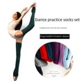 thumbnail image 1 of Calcetines largos antideslizantes para práctica de yoga latino, por encima de la rodilla, con protección para las piernas, para mujer, con la canción del bailarín de ballet Song of Foot., 1 of 4