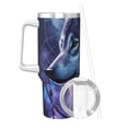 thumbnail image 2 of Fotbe Feathered Wolf Pattern 40oz Ice Bully With Handle And Straw Stainless Steel Vacuum Insulated Cup And 2 In 1 Straw Lid, 2 of 8