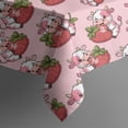 thumbnail image 5 of Pink Cow Strawberry Hug Pattern Square Tablecloth,Waterproof Square Table Cover,Wipeable Spillproof Washable Table Cover for Home Kitchen Party Decor 60"x60"(152x152cm), 5 of 6