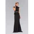 thumbnail image 2 of Women's Elizabeth K High Neck Cap Sleeve Gown Gl1421 Navy Blue Size L, 2 of 4