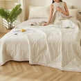 thumbnail image 5 of Cooling Blanket,YgkuHd Summer Washed Conditioned Quilt Summer Cool Quilt Machine Washable Thin Quilt Quilt Core Student Bedroom Dormitory Summer Quilt,Cooling Comforter Beige 15.75"×11.81"×1.18", 5 of 8