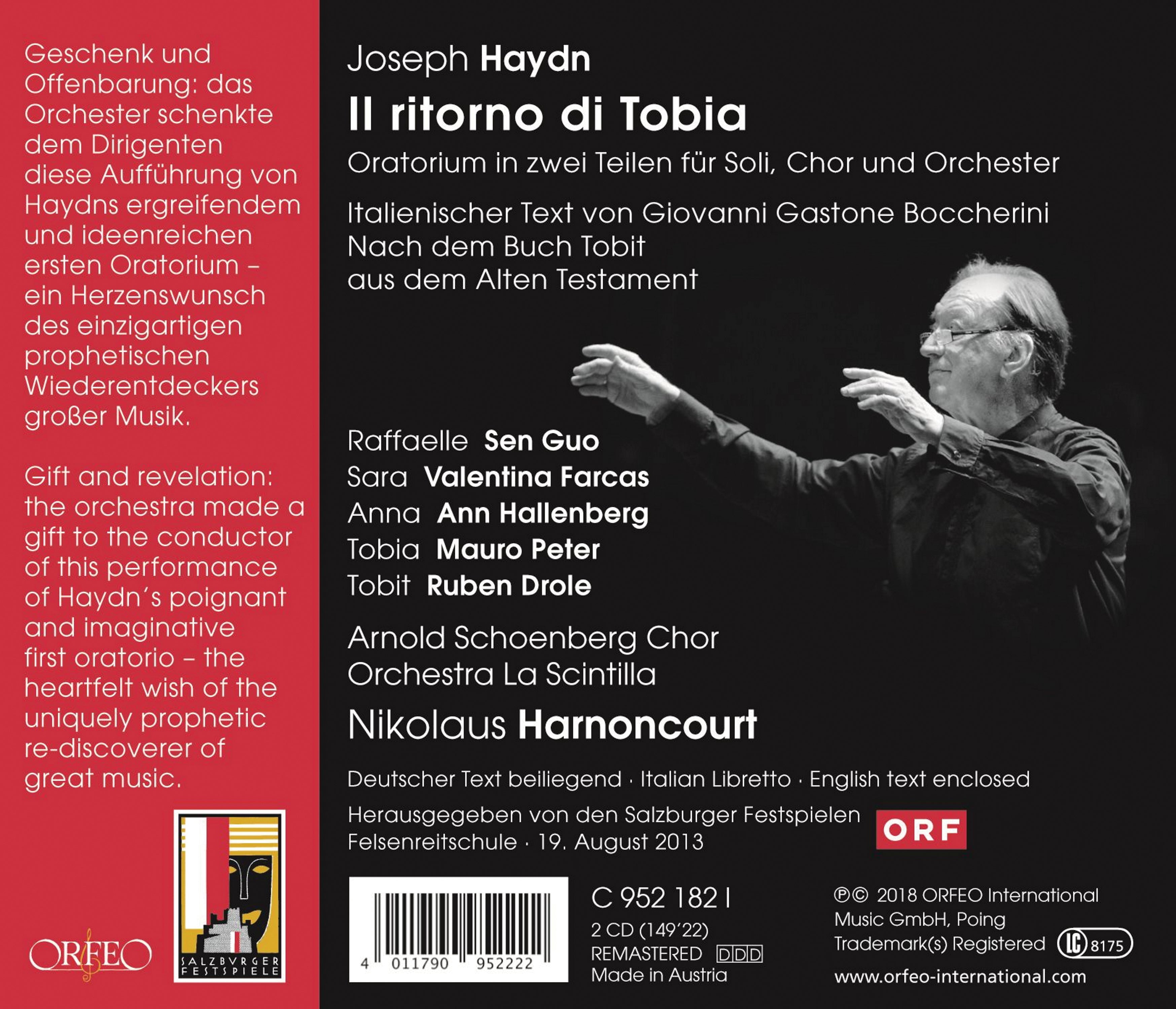 Haydn / Guo / Orchestra la Scinitilla - Il Ritorno Di Tobia - Music & Performance - CD
