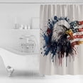 thumbnail image 2 of Shower Curtain Waterproof Shower Curtain for Bathroom,Bathtub,Shower, Independence Day Retro American Flag Graffiti Eagle Watercolor Shower Curtain Set with Hooks for Home Decoration 72x72 Inch, 2 of 6