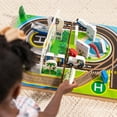 thumbnail image 4 of Melissa & Doug Take-Along Airport Play Set, Vehicles, Built-in Tracks, Model Train Set, for Toddlers 3+, 4 of 10