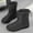 Black, variant on Womens Red Snow Boots Size 36 - Warm Nylon & Spandex Mid-Calf Boots with Side Zipper, Non-Slip Sole for Winter Daily Commute/Casual Use