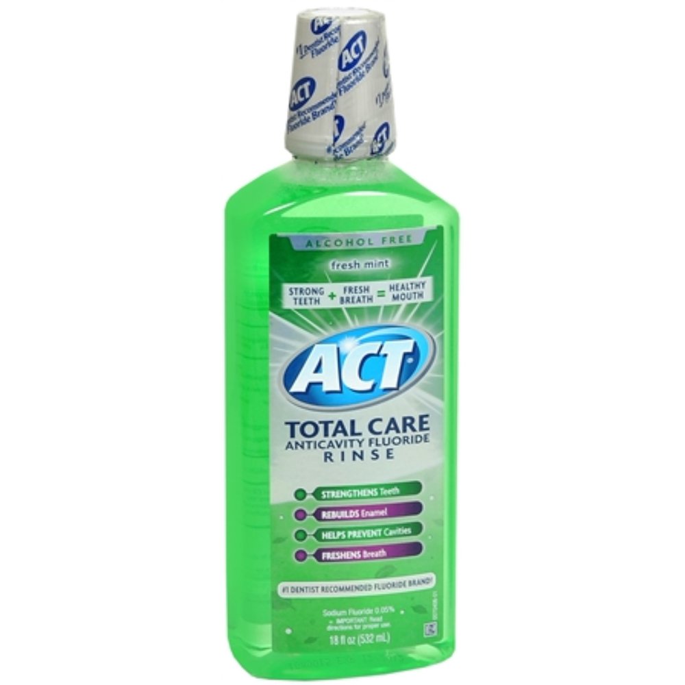 ACT Total CARE Anticavity Fluoride Rinse Fresh Mint 18 oz (Pack of 2)